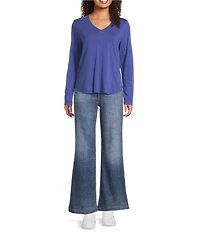 City Blues Beth Knit V-Neck Long Sleeve T-Shirt