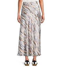 City Blues Bias Floral Pull-On Maxi Skirt