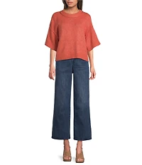 City Blues Broome Crew Neck Short Sleeve Cropped Sweater