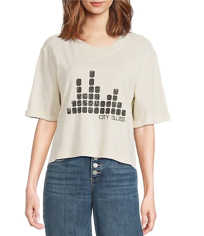 City Blues Coram Graphic Crew Neck Short Sleeve Cropped T-Shirt