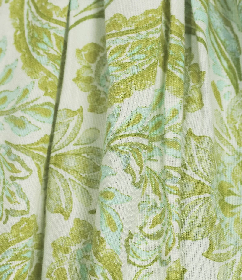 City Blues Cotton Blend Floral Print Square Neck Sleeveless Midi Dress