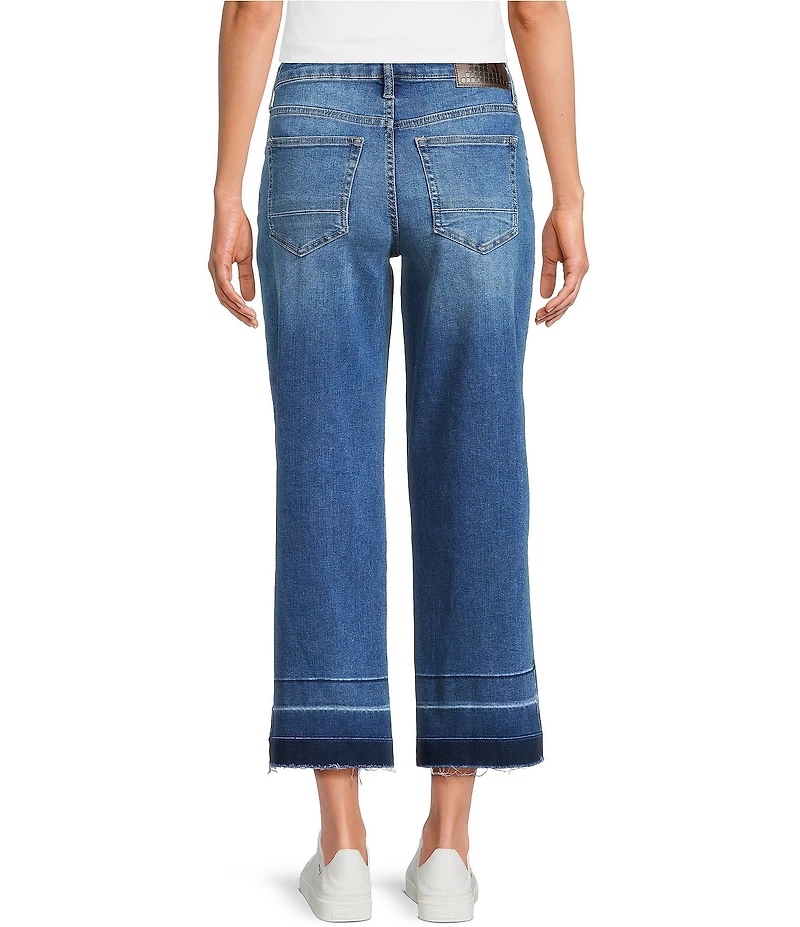 City Blues Denim Straight Leg Roll-Up Cuff Crop Jeans