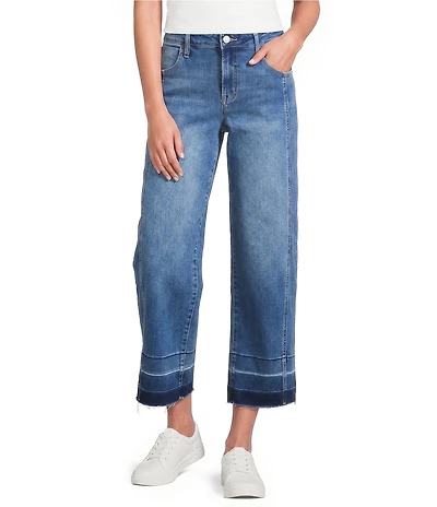 City Blues Denim Straight Leg Roll-Up Cuff Crop Jeans