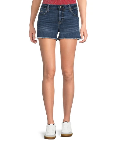 City Blues Eiffel Stretch Denim Frayed Shorts