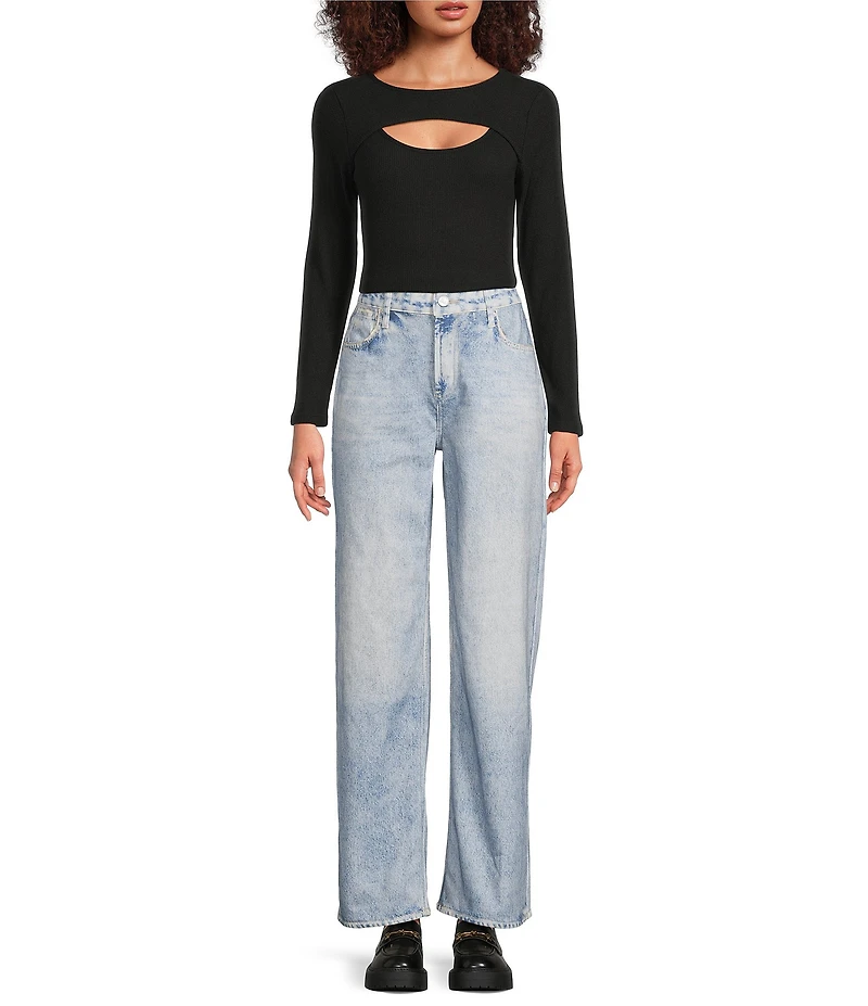 City Blues Knit Denim Straight Leg Jeans