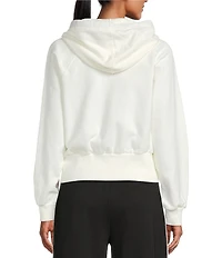 City Blues Knit French Terry Long Sleeve Cropped Hooded Sweatshirt