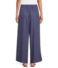 City Blues Linen-Blend Wide-Leg Pull-On Walk Through Ankle Pants