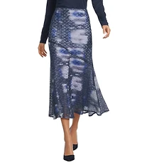City Blues Mixed Floral Splice Lace Pull-On Maxi Skirt