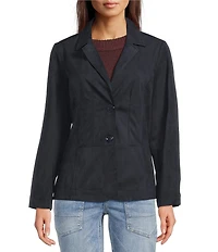 City Blues Notch Lapel Collar Long Sleeve Button Front Relaxed Blazer
