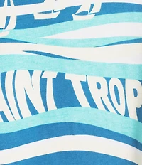 City Blues Ocean Saint Tropez Graphic Scoop Neck Short Raglan Sleeve Boxy Tee