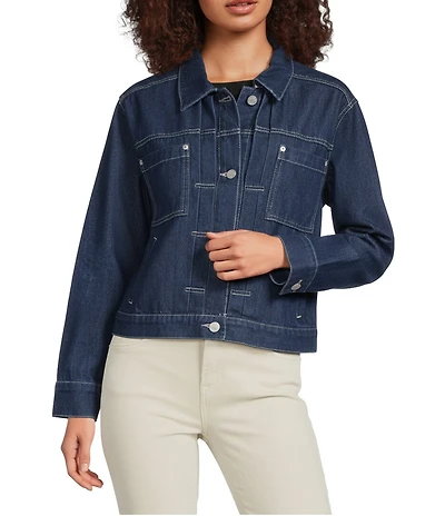 City Blues Pleated Front Classic Denim Jacket