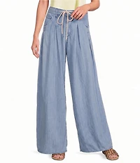 City Blues Pleated Wide-Leg Pant