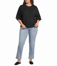 City Blues Plus Size Broome Crew Neck Short Sleeve Cropped Sweater