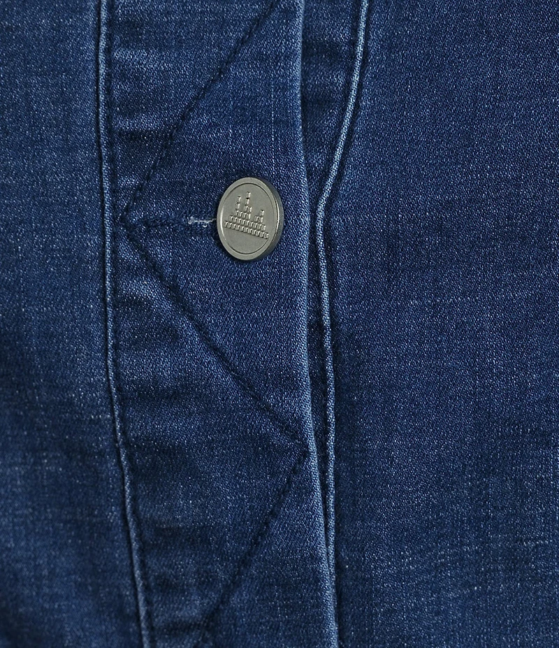 City Blues Plus Size Denim Point Collar Long Sleeve Button Front Bomber Jacket