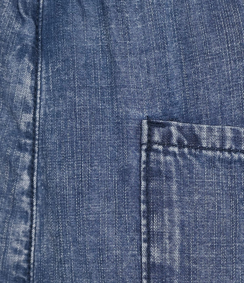 City Blues Pull-On Raw-Hem Lounge Crop Denim Jeans