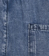 City Blues Pull-On Raw-Hem Lounge Crop Denim Jeans