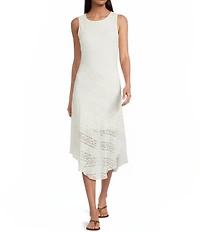 City Blues Ribbon Lace Sleeveless Bias Asymmetric Dress