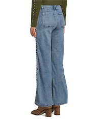 City Blues Side Seam Braid Wide-Leg Denim Jeans