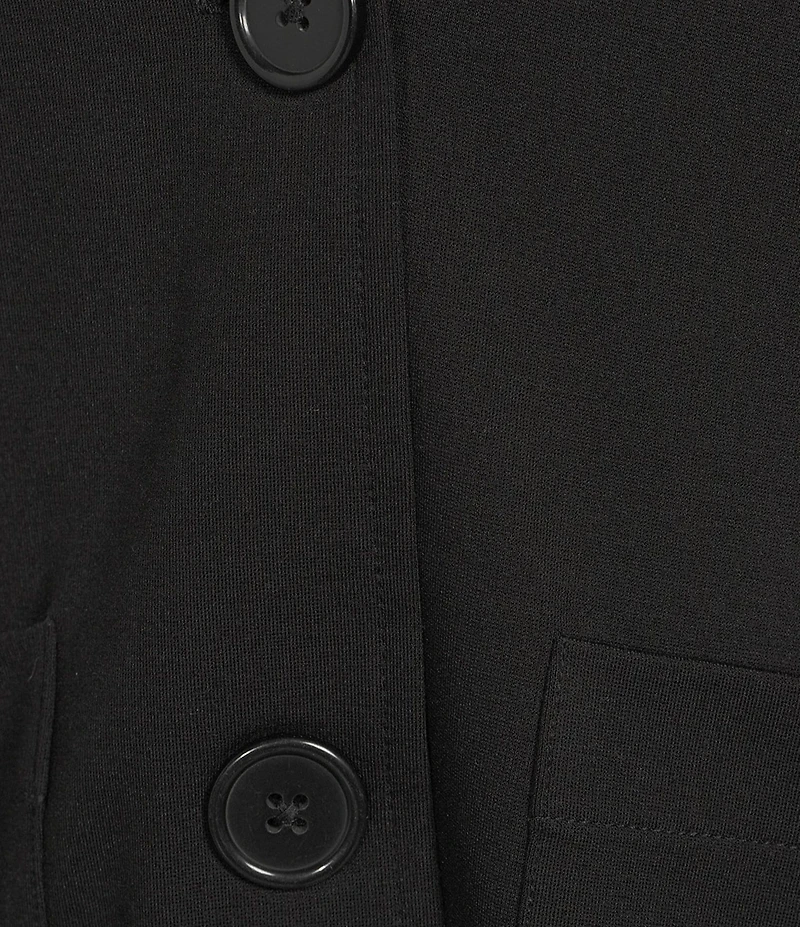 City Blues Solid Ponte Knit Notch Collar Long Sleeve Pocketed Button-Front Blazer