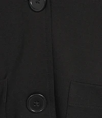 City Blues Solid Ponte Knit Notch Collar Long Sleeve Pocketed Button-Front Blazer