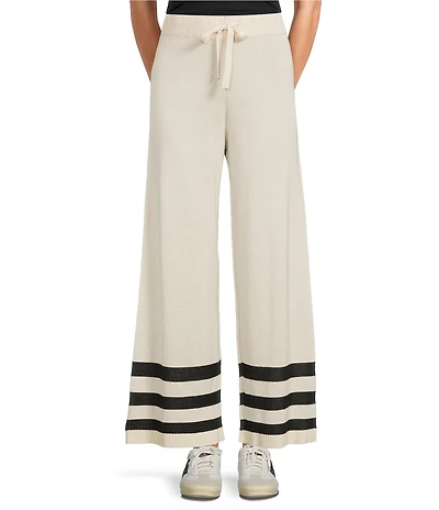 City Blues Solid Striped Wide Leg Coordinating Pull-On Sweater Pants