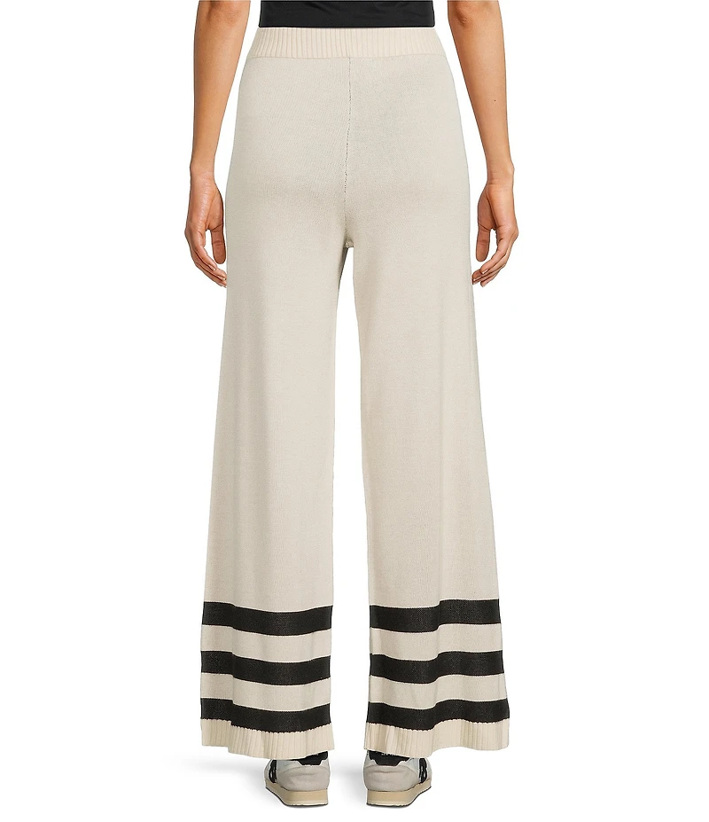 City Blues Solid Striped Wide Leg Coordinating Pull-On Sweater Pants