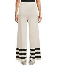 City Blues Solid Striped Wide Leg Coordinating Pull-On Sweater Pants