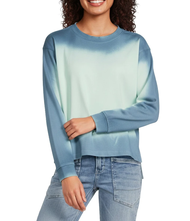 City Blues Spot Dye Scoop Neck Long Sleeve Sweatshirt