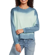 City Blues Spot Dye Scoop Neck Long Sleeve Sweatshirt