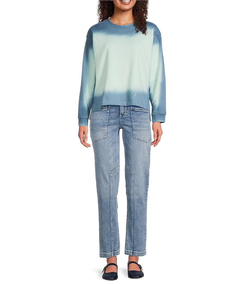 City Blues Spot Dye Scoop Neck Long Sleeve Sweatshirt