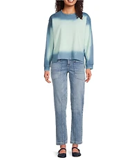 City Blues Spot Dye Scoop Neck Long Sleeve Sweatshirt