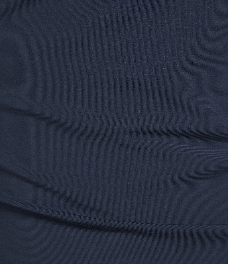 City Blues Stretch Modal Asymmetrical Neck Long Sleeve Ruched Top