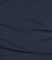 City Blues Stretch Modal Asymmetrical Neck Long Sleeve Ruched Top