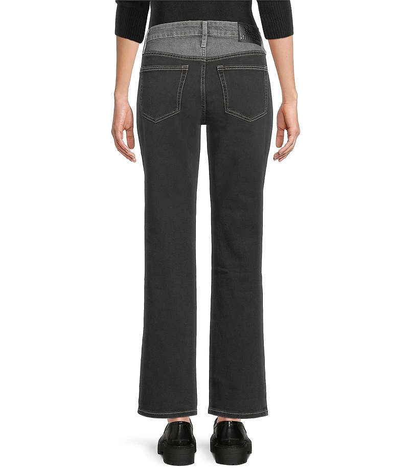City Blues Two-Tone Straight Leg Ankle Jeans
