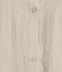 City Blues Woven Banded Collar Short Sleeve Button-Front Shirt