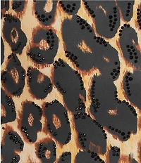 City Vibe Animal Print Stones Sweetheart Neck Bodycon Dress
