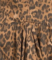 City Vibe Animal Printed Square Neck Bubble Hem Dress