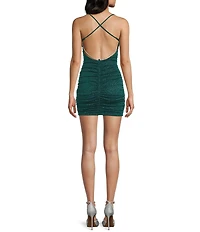 City Vibe Drape Front Ruched X-Back Dress