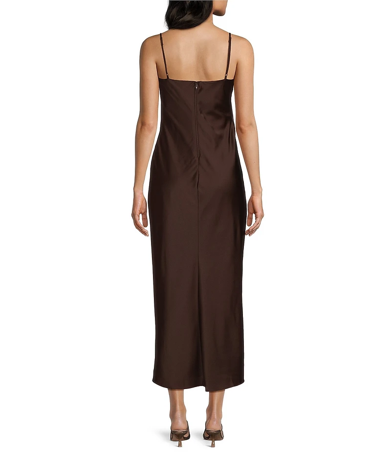 City Vibe Drape Neck Faux Wrap Dress