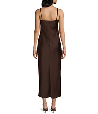 City Vibe Drape Neck Faux Wrap Dress
