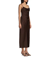 City Vibe Drape Neck Faux Wrap Dress