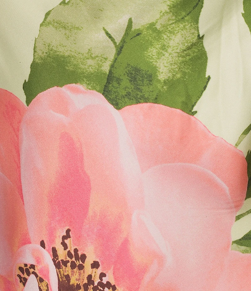 City Vibe Exploded Floral Print Drape Front A-Line Long Dress