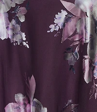 City Vibe Floral Print Surplus Neckline X-Back Ballgown