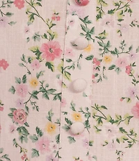 City Vibe Floral Printed Boat Neck Button Front Drop Waist Dress