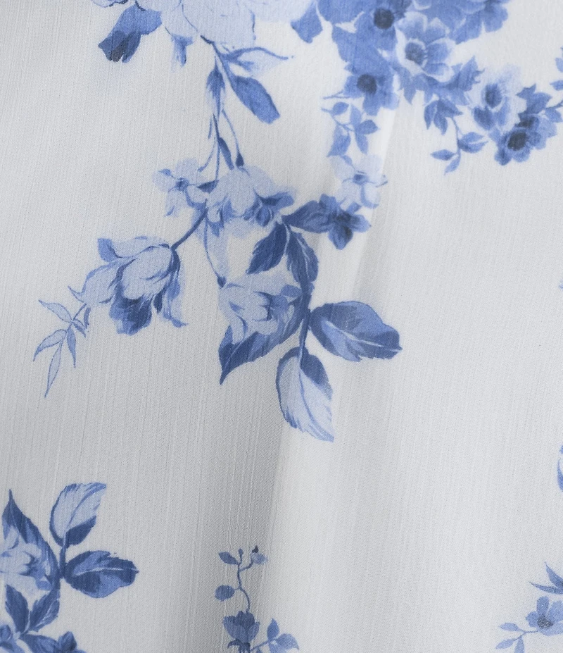 City Vibe Floral Printed Off The Shoulder Drape Neck Asymmetrical Hem High-Low Dress