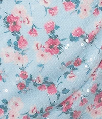 City Vibe Floral Printed Strapless Ruffled Side Sash Dress