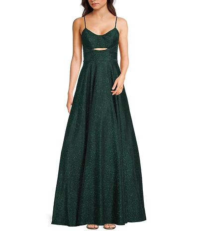 City Vibe Front Cut-Out Lace Back Long Dress