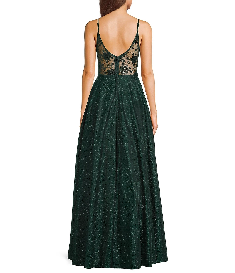 City Vibe Front Cut-Out Lace Back Long Dress