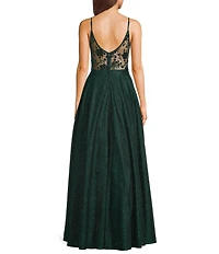 City Vibe Front Cut-Out Lace Back Long Dress