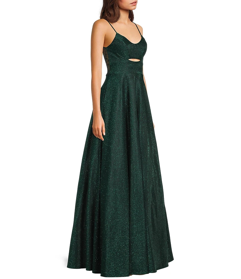 City Vibe Front Cut-Out Lace Back Long Dress